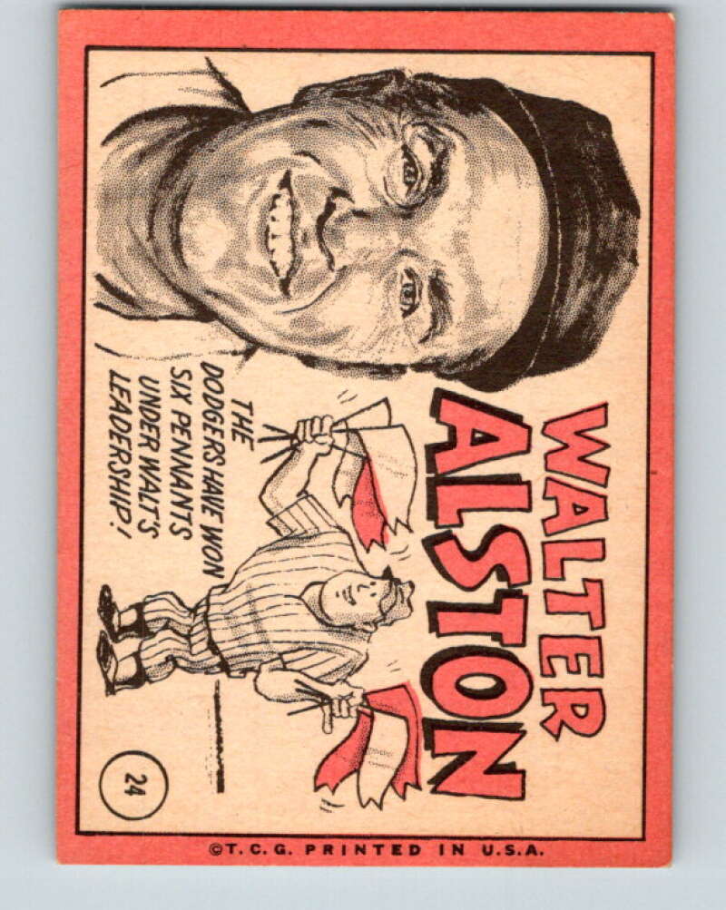 1969 Topps #24 Walt Alston MG Los Angeles Dodgers V28506