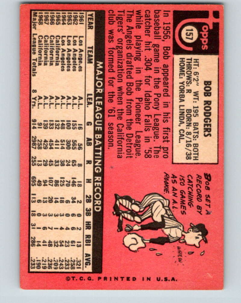 1969 Topps #157 Bob Rodgers California Angels V28566