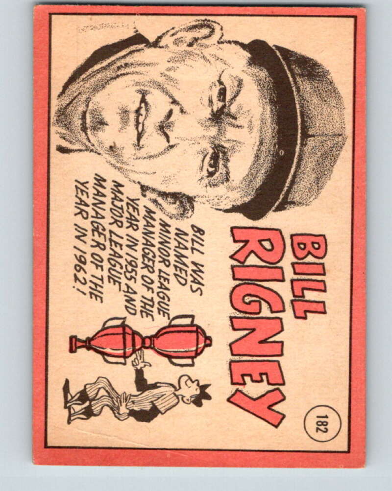 1969 Topps #182 Bill Rigney MG California Angels V28576