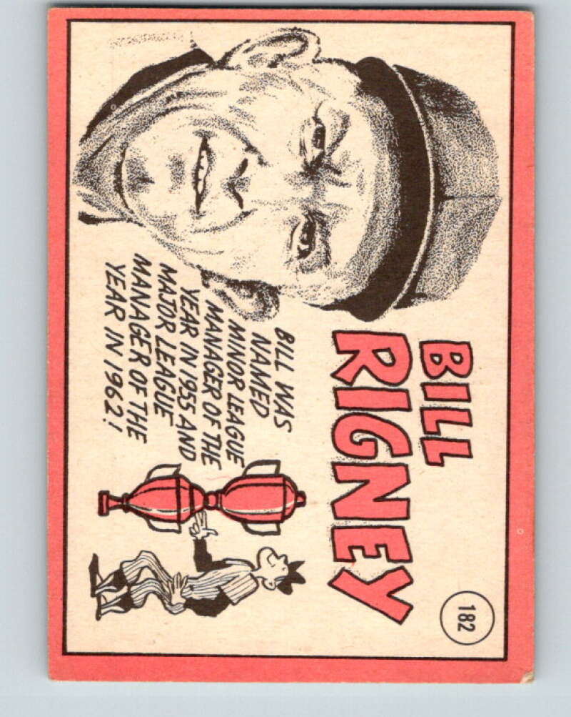 1969 Topps #182 Bill Rigney MG California Angels V28577