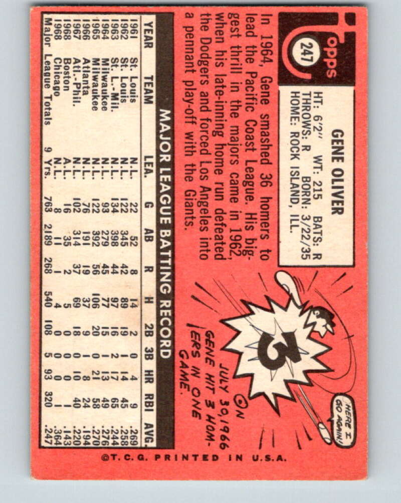 1969 Topps #247 Gene Oliver Chicago Cubs V28604