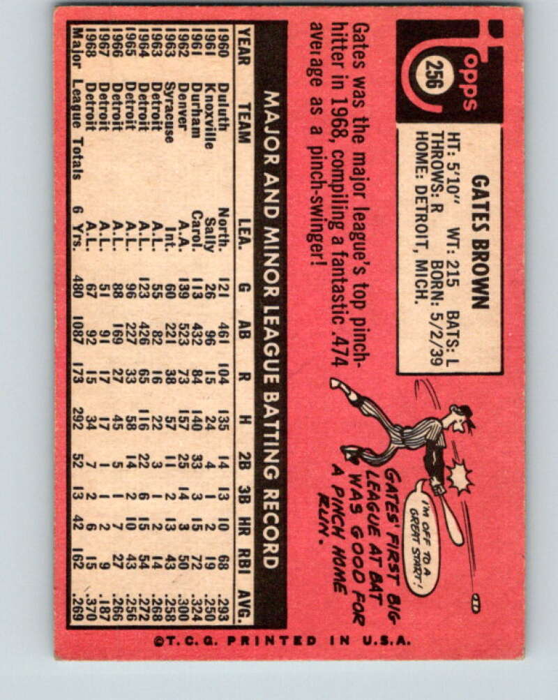 1969 Topps #256 Gates Brown Detroit Tigers V28609