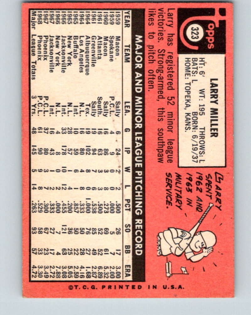 1969 Topps #323 Larry Miller Baltimore Orioles V28634