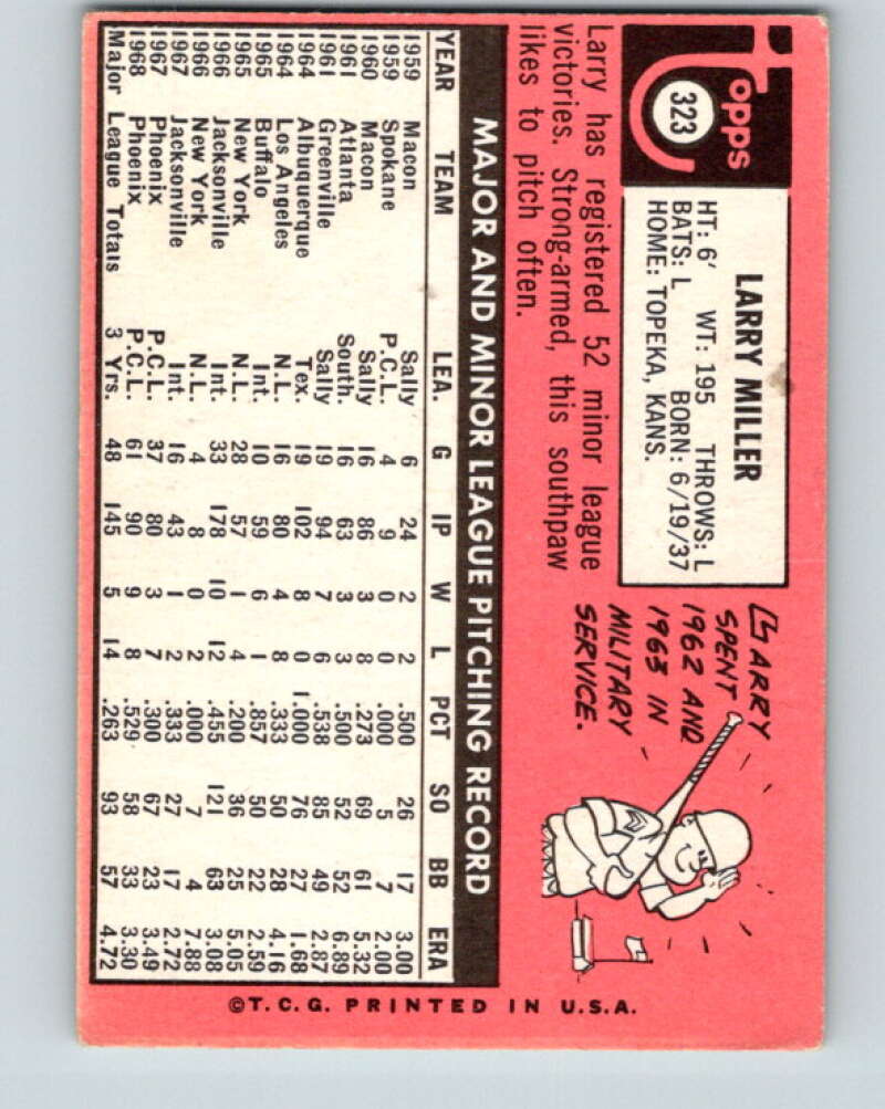 1969 Topps #323 Larry Miller Baltimore Orioles V28635