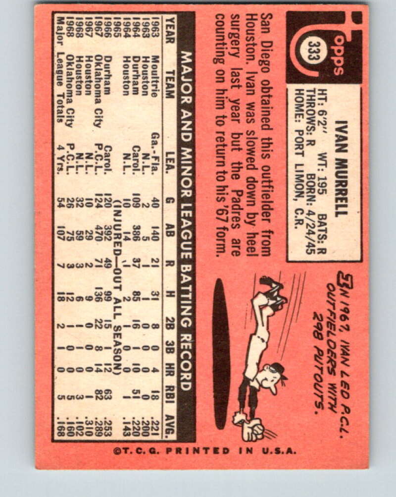 1969 Topps #333 Ivan Murrell San Diego Padres V28640