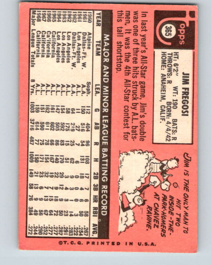 1969 Topps #365 Jim Fregosi California Angels V28668