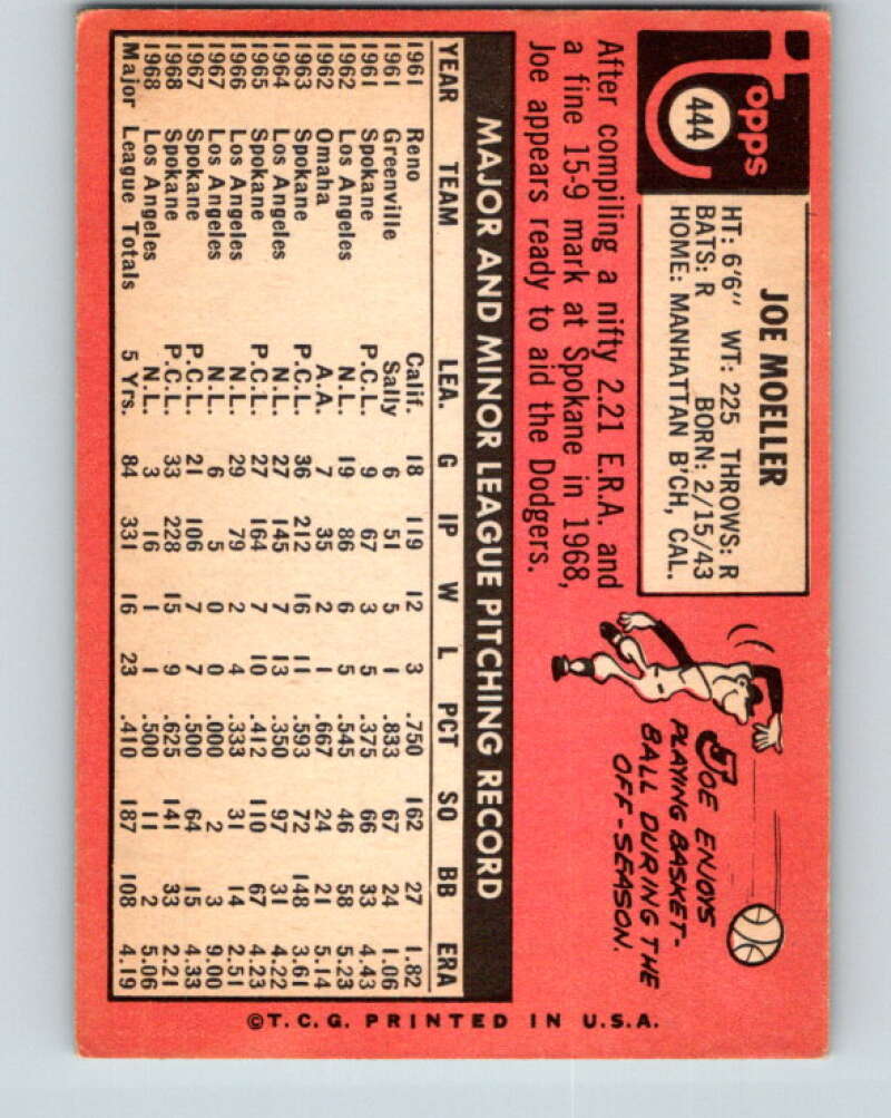 1969 Topps #444 Joe Moeller Los Angeles Dodgers V28709