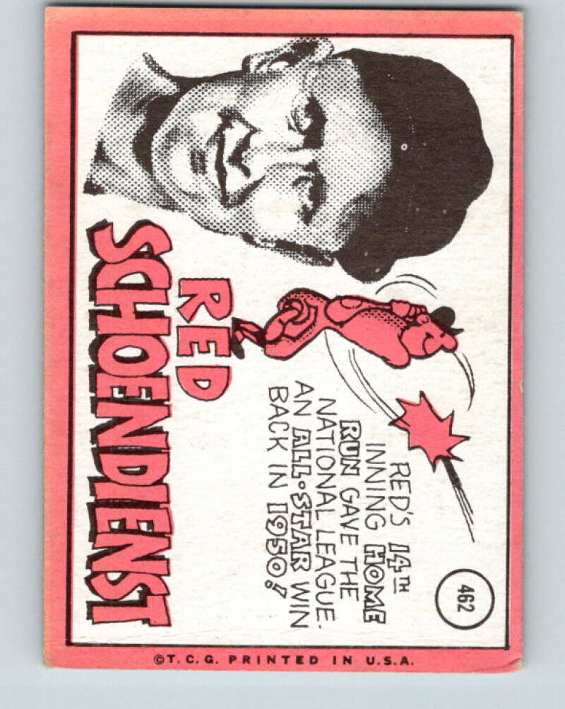 1969 Topps #462 Red Schoendienst MG St. Louis Cardinals V28718