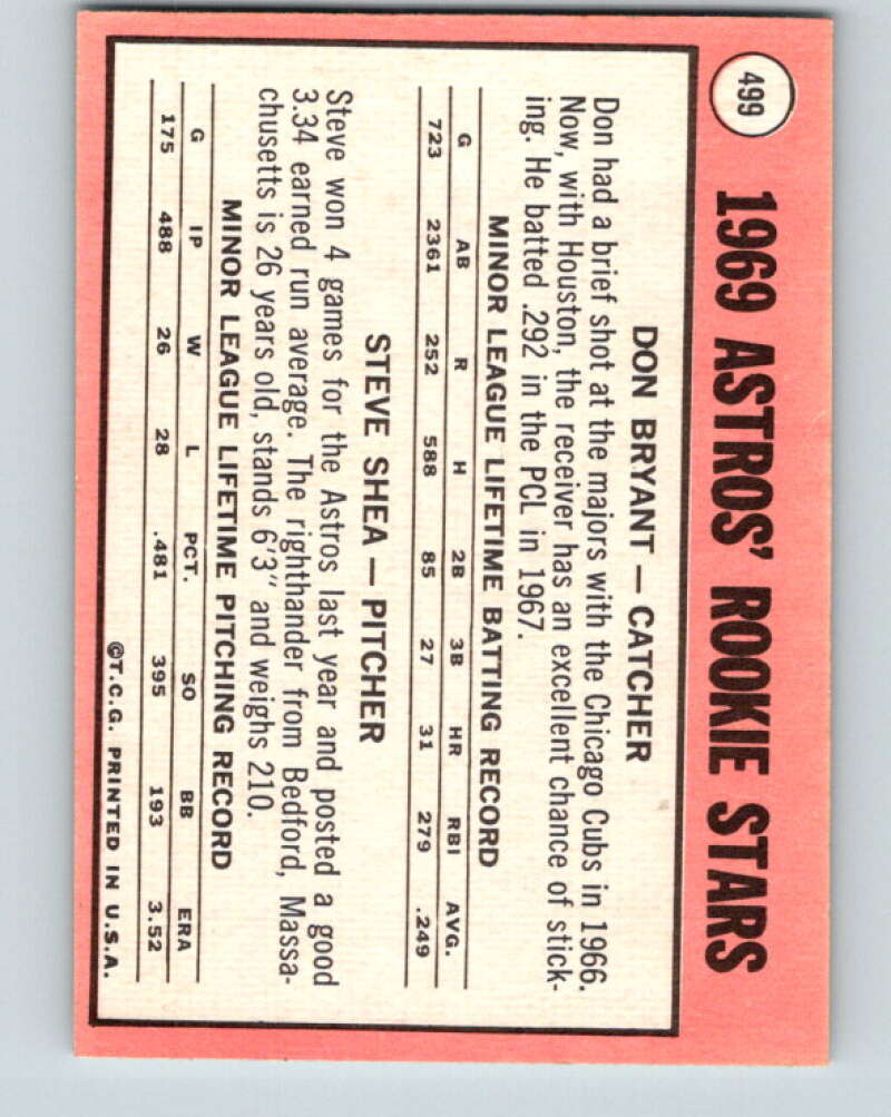 1970 Topps #499 Bryant/Shea Astros Rookie RC V28733