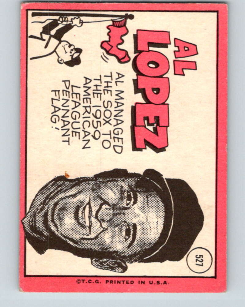 1969 Topps #527 Al Lopez MG Chicago White Sox V28748