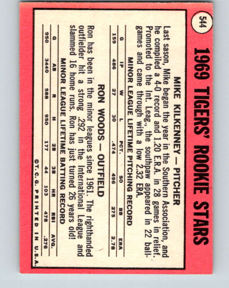 1969 Topps #544 Tigers Rookies Kilkenny/Woods RC V28754