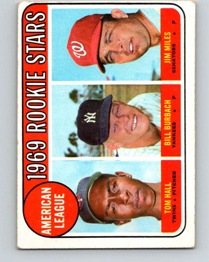 1969 Topps #658 Hall/Burbach/Miles A.L. Rookies V28780