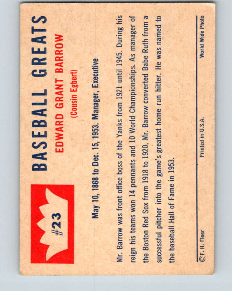 1960 Fleer #23 Ed Barrow V28782