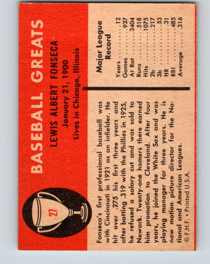 1961 Fleer #27 Lew Fonseca V28787