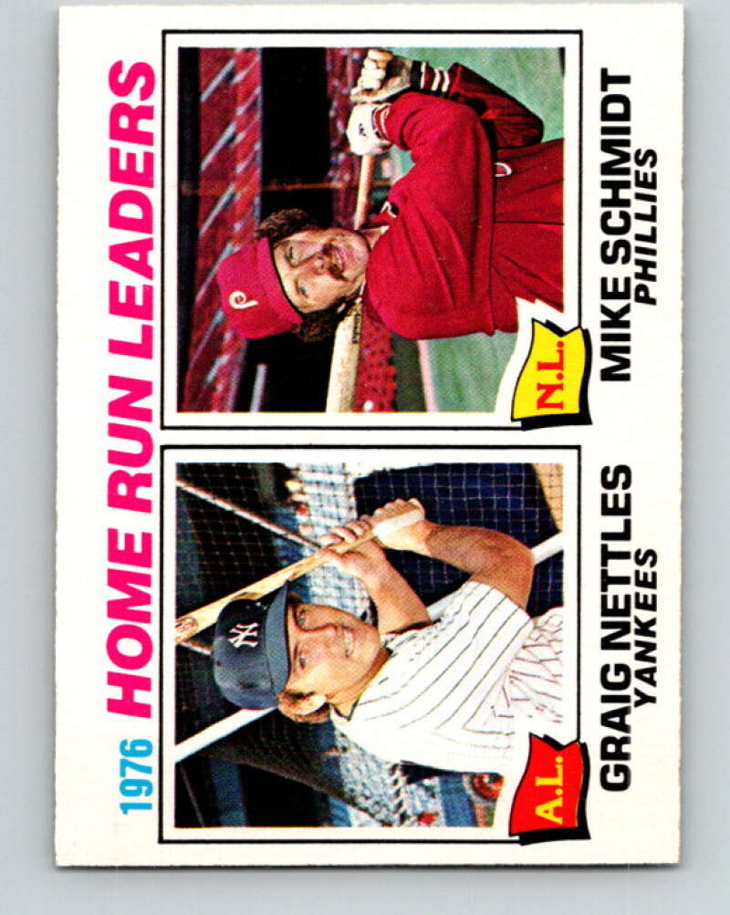 1977 O-Pee-Chee #2 Nettles/Schmidt Home Run Leaders LL V28810