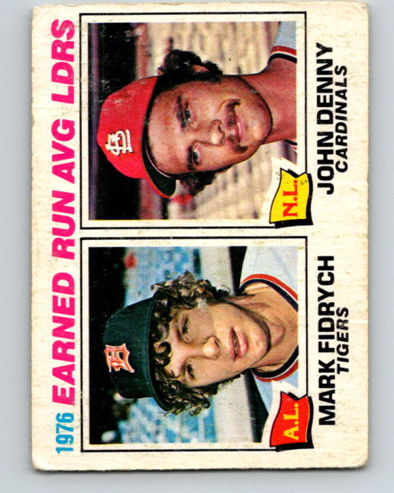 1977 O-Pee-Chee #7 Fidrych/Denny ERA Leaders LL V28821