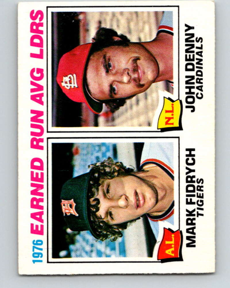 1977 O-Pee-Chee #7 Fidrych/Denny ERA Leaders LL V28823