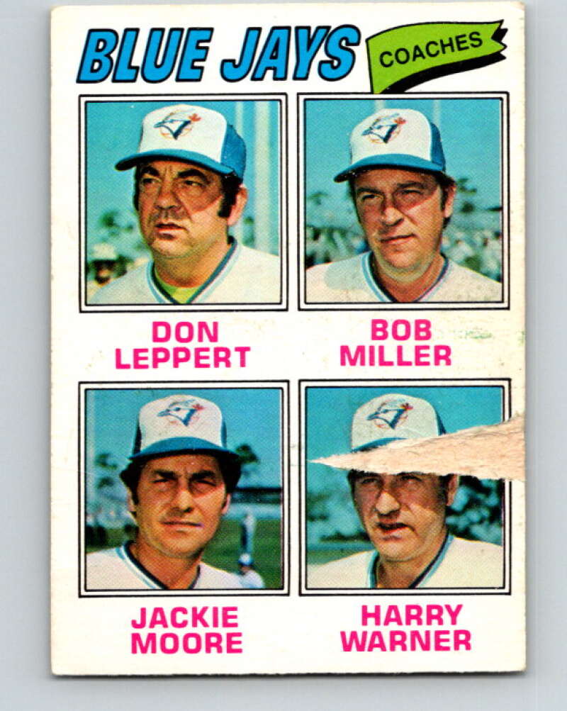 1977 O-Pee-Chee #58 Leppert/Miller/Moore Coaches Jays V28935