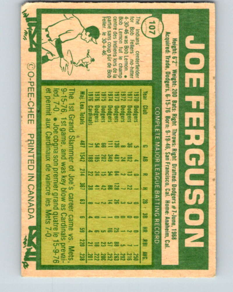 1977 O-Pee-Chee #107 Joe Ferguson Houston Astros V29022