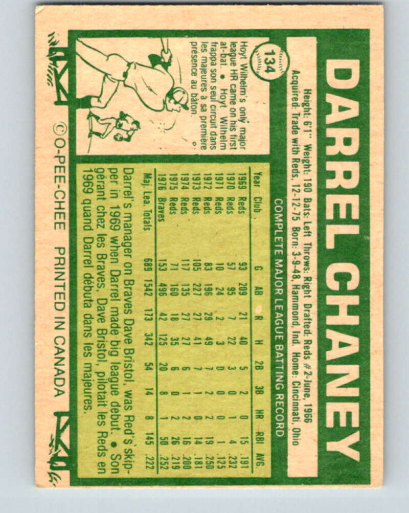 1977 O-Pee-Chee #134 Darrel Chaney Atlanta Braves V29077