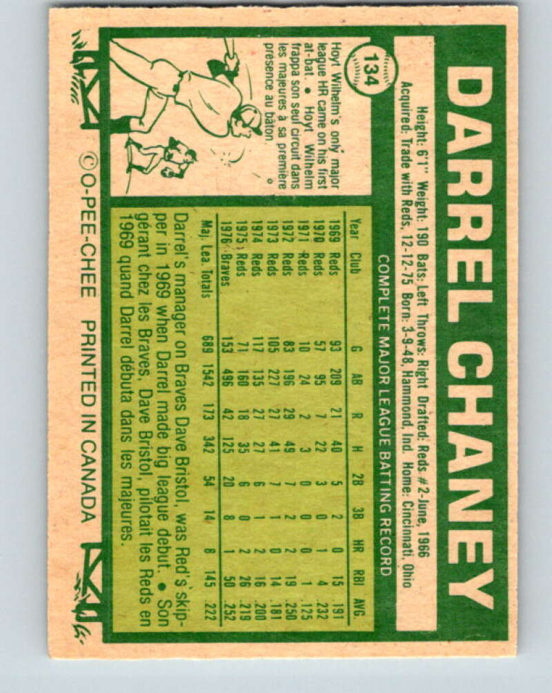 1977 O-Pee-Chee #134 Darrel Chaney Atlanta Braves V29078