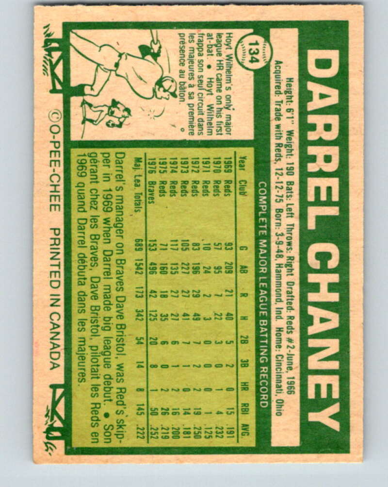 1977 O-Pee-Chee #134 Darrel Chaney Atlanta Braves V29081