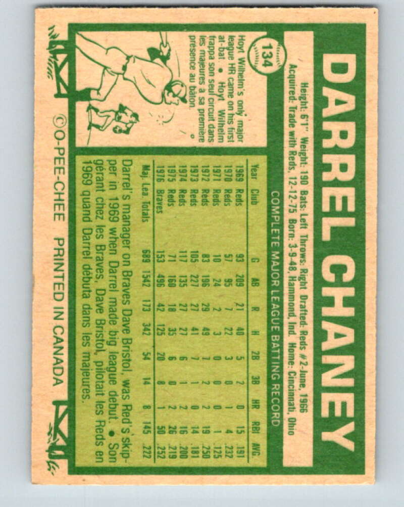 1977 O-Pee-Chee #134 Darrel Chaney Atlanta Braves V29084