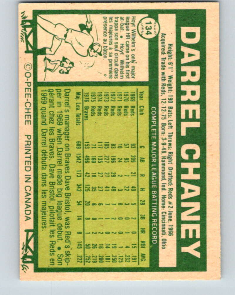 1977 O-Pee-Chee #134 Darrel Chaney Atlanta Braves V29085