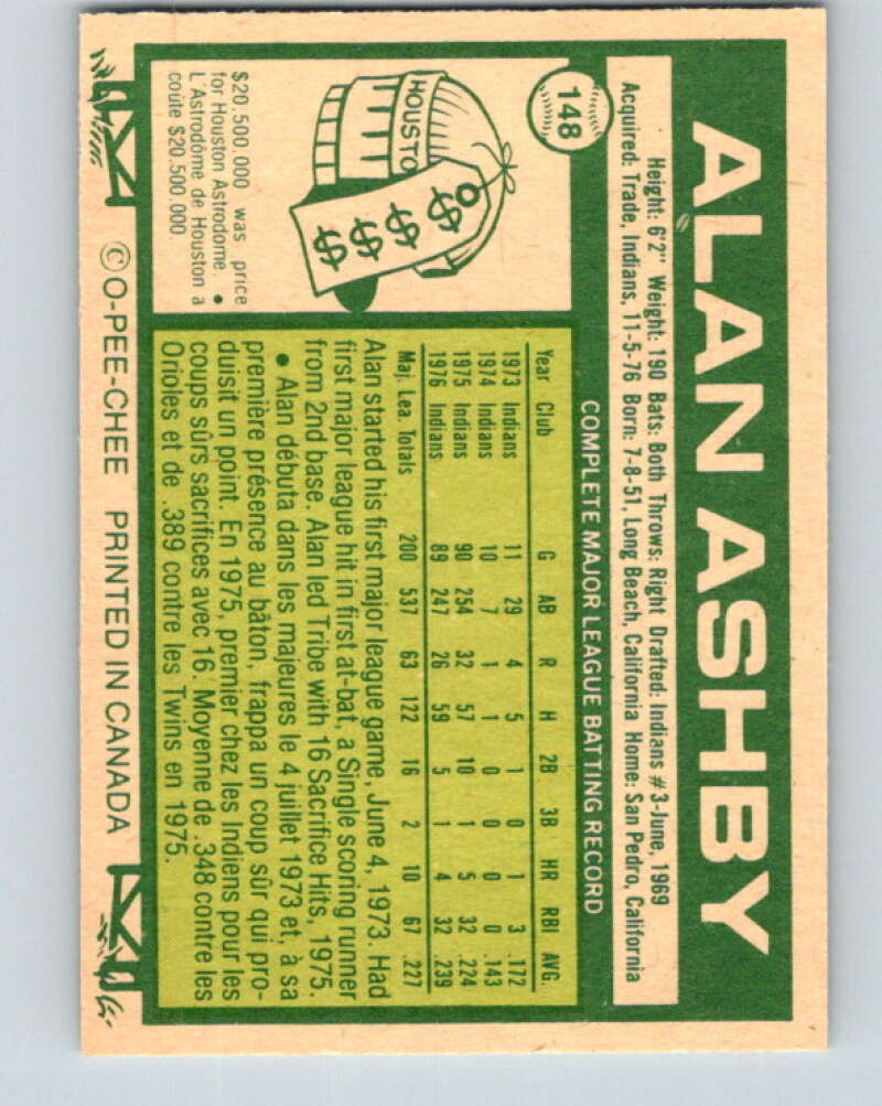 1977 O-Pee-Chee #148 Alan Ashby Toronto Blue Jays V29114