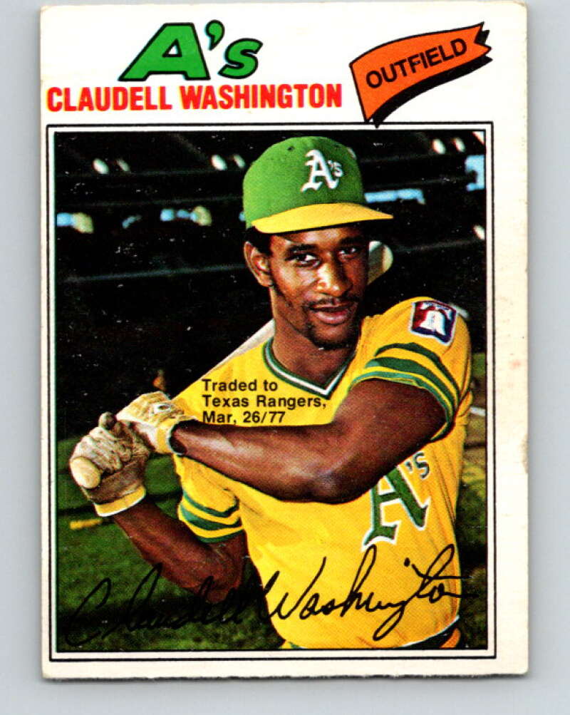 1977 O-Pee-Chee #178 Claudell Washington Oakland Athletics V29179