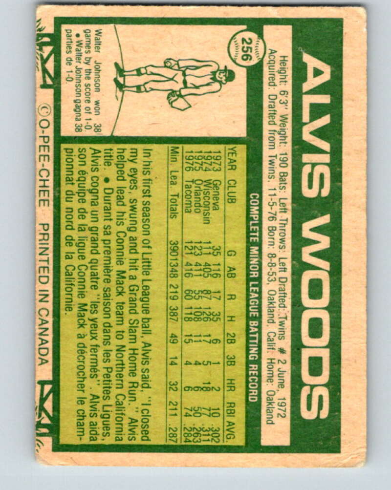 1977 O-Pee-Chee #256 Alvis Woods Toronto Blue Jays V29350