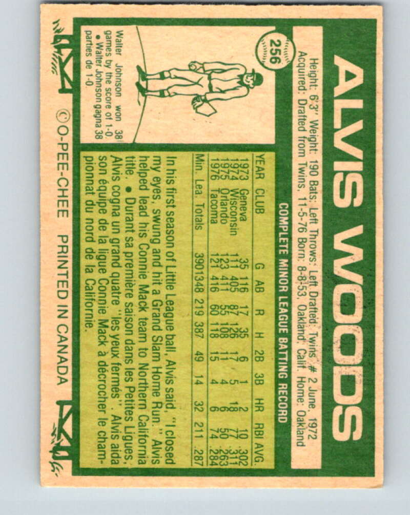 1977 O-Pee-Chee #256 Alvis Woods Toronto Blue Jays V29351