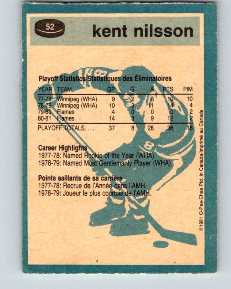 1981-82 O-Pee-Chee #52 Kent Nilsson Calgary Flames V29764