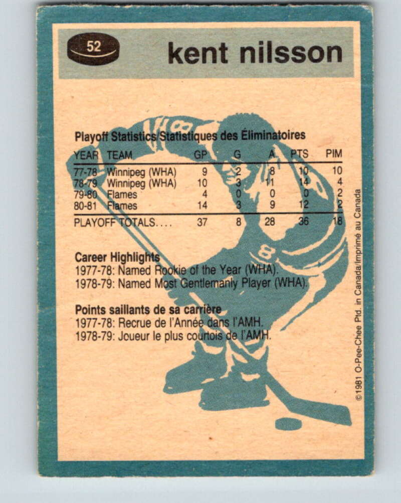 1981-82 O-Pee-Chee #52 Kent Nilsson Calgary Flames V29765