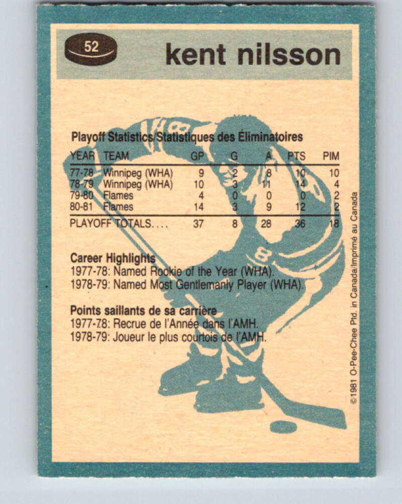 1981-82 O-Pee-Chee #52 Kent Nilsson Calgary Flames V29767