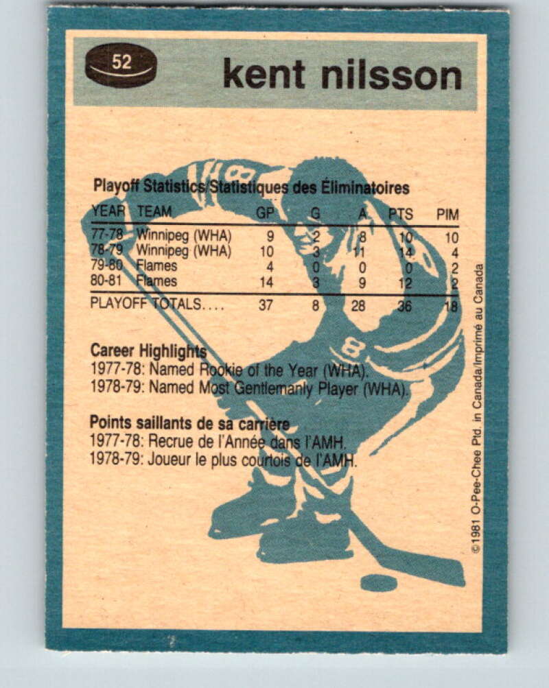1981-82 O-Pee-Chee #52 Kent Nilsson Calgary Flames V29768