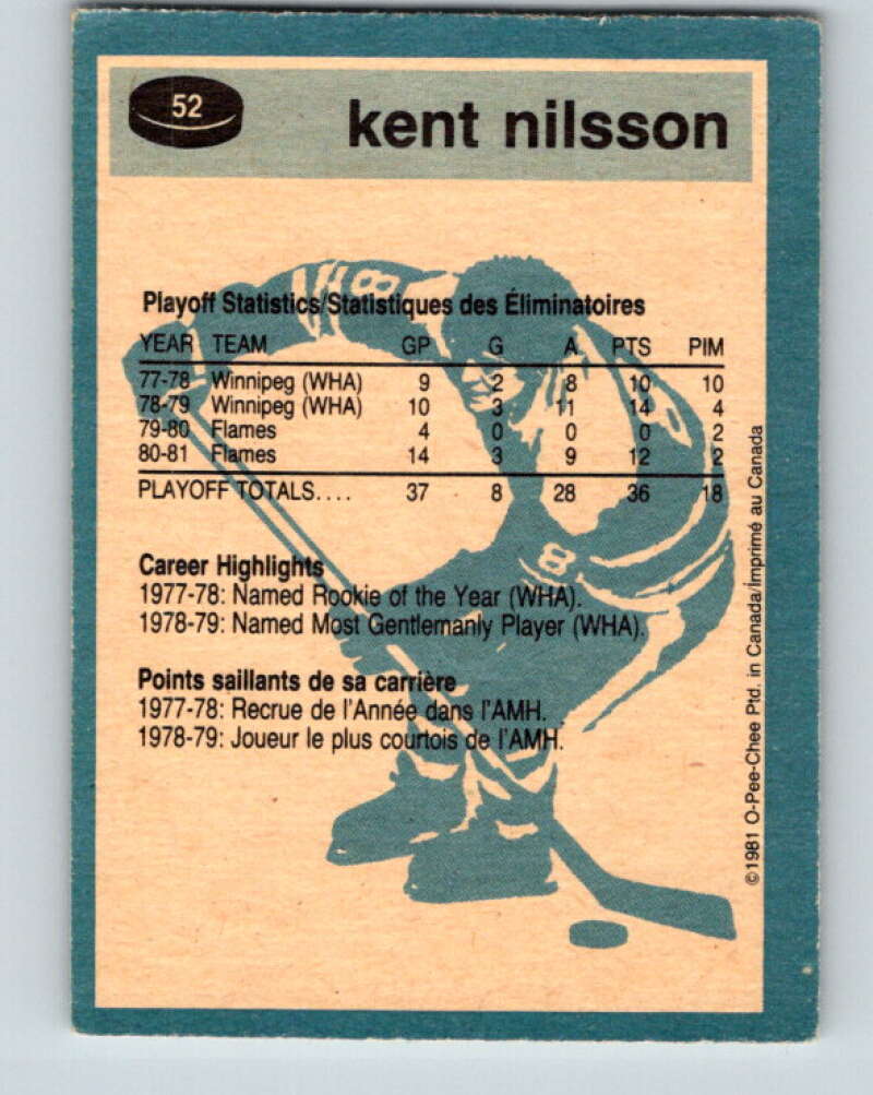 1981-82 O-Pee-Chee #52 Kent Nilsson Calgary Flames V29770
