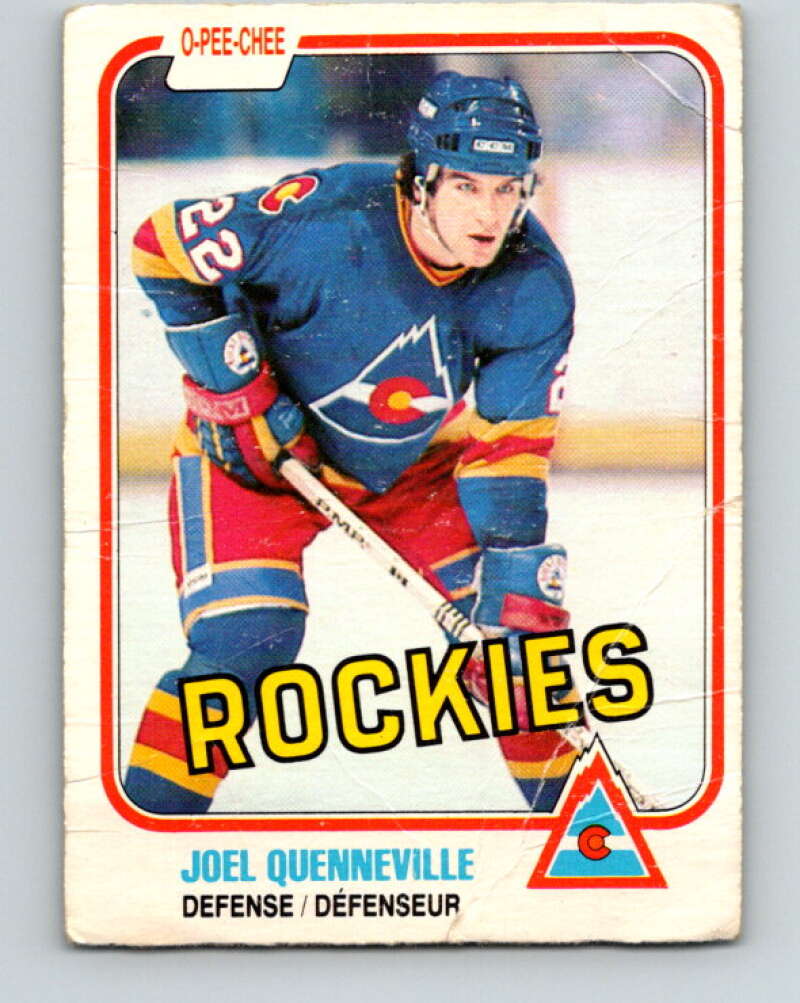 Joel Quennevile of the Colorado Rockies  Nhl hockey players, Olympic hockey,  Bruins hockey