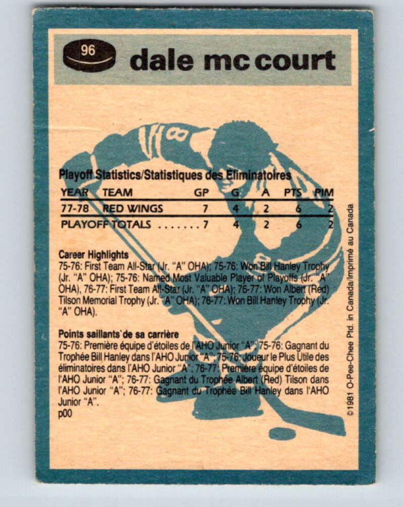 1981-82 O-Pee-Chee #96 Dale McCourt Calgary Flames V30133