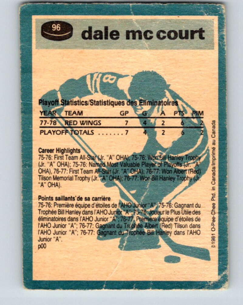1981-82 O-Pee-Chee #96 Dale McCourt Calgary Flames V30135