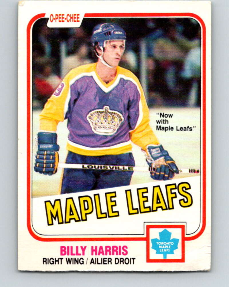 1981-82 O-Pee-Chee #144 Billy Harris Toronto Maple Leafs V30474