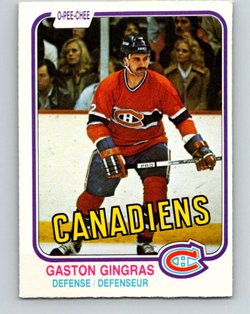 1981-82 O-Pee-Chee #182 Gaston Gingras Montreal Canadiens V30755
