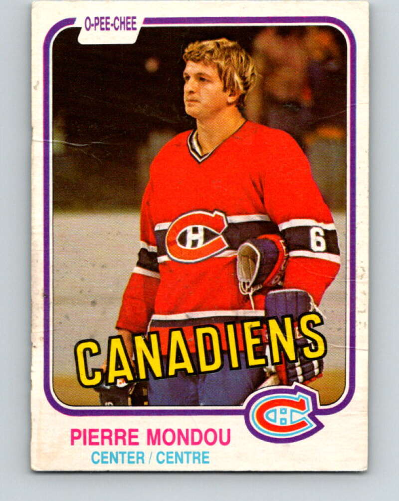 1981-82 O-Pee-Chee #188 Pierre Mondou Montreal Canadiens V30809