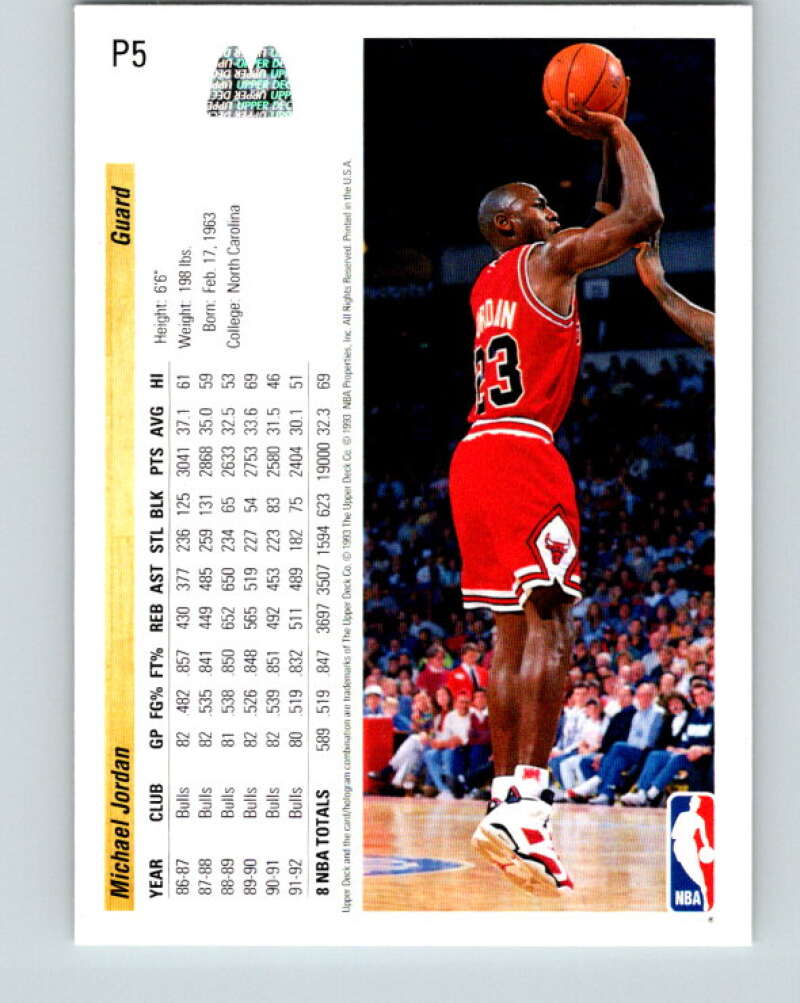 1992-93 Upper Deck McDonald's #P5 Michael Jordan Bulls V32399