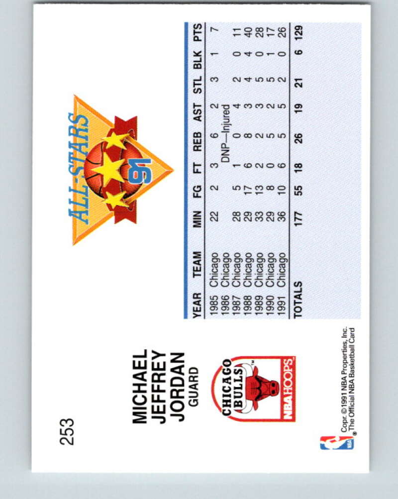 1991-92 Hoops #253 Michael Jordan AS Chicago Bulls V32400
