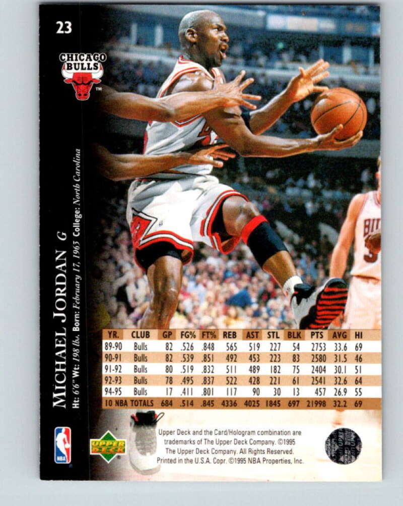 1995-96 Upper Deck #23 Michael Jordan Chicago Bulls V32407