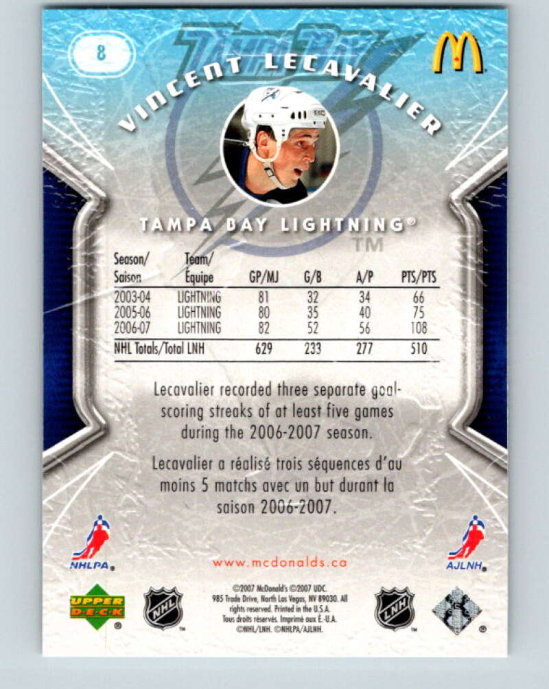 2007-08 Upper Deck McDonald's #8 Vincent Lecavalier