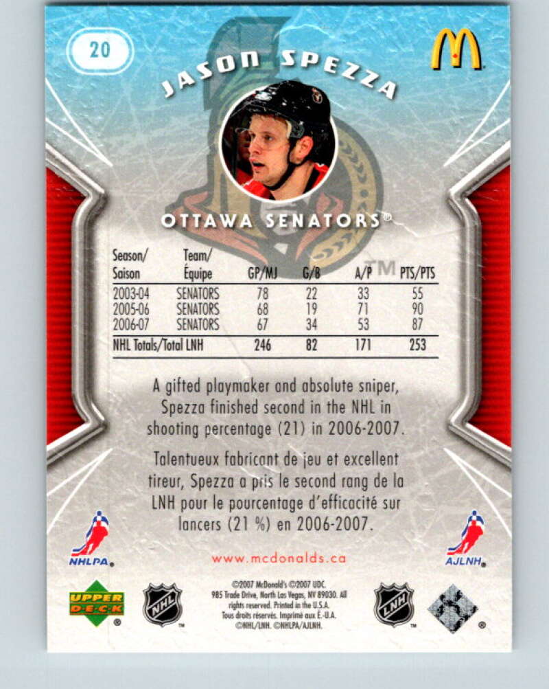 2007-08 Upper Deck McDonald's #20 Jason Spezza