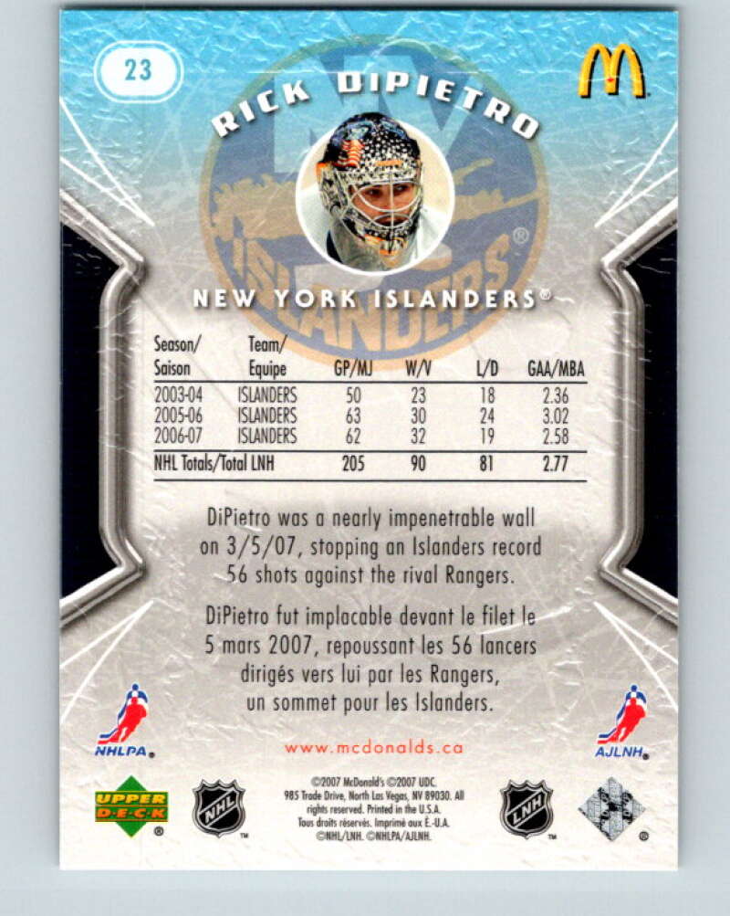 2007-08 Upper Deck McDonald's #23 Rick DiPietro