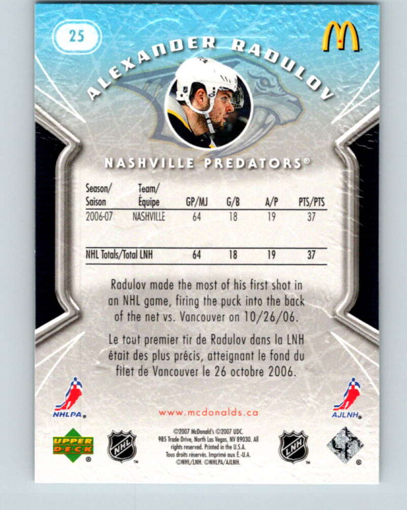 2007-08 Upper Deck McDonald's #25 Alexander Radulov